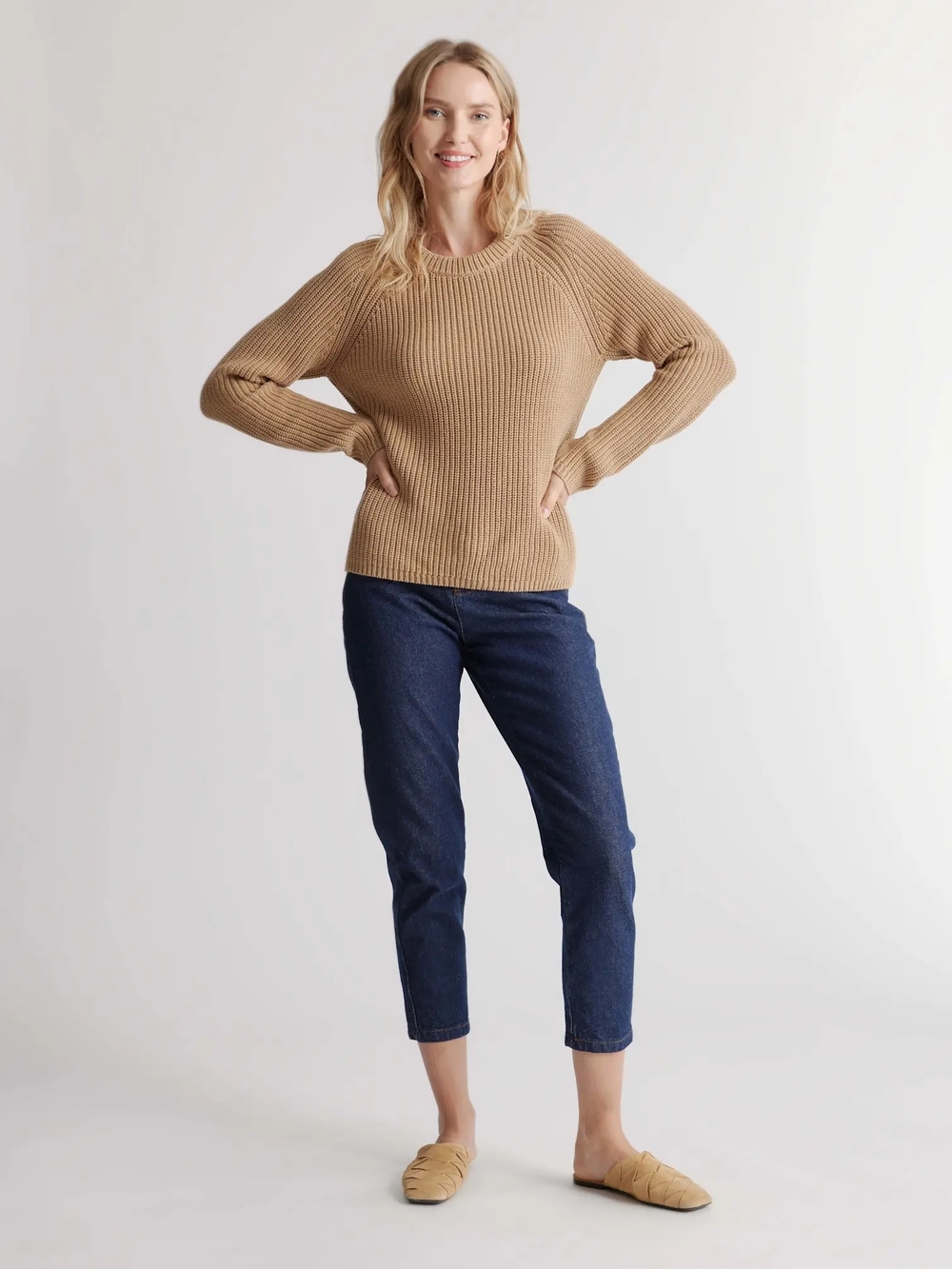 Quince 100% Organic Cotton Fisherman Crew Sweater